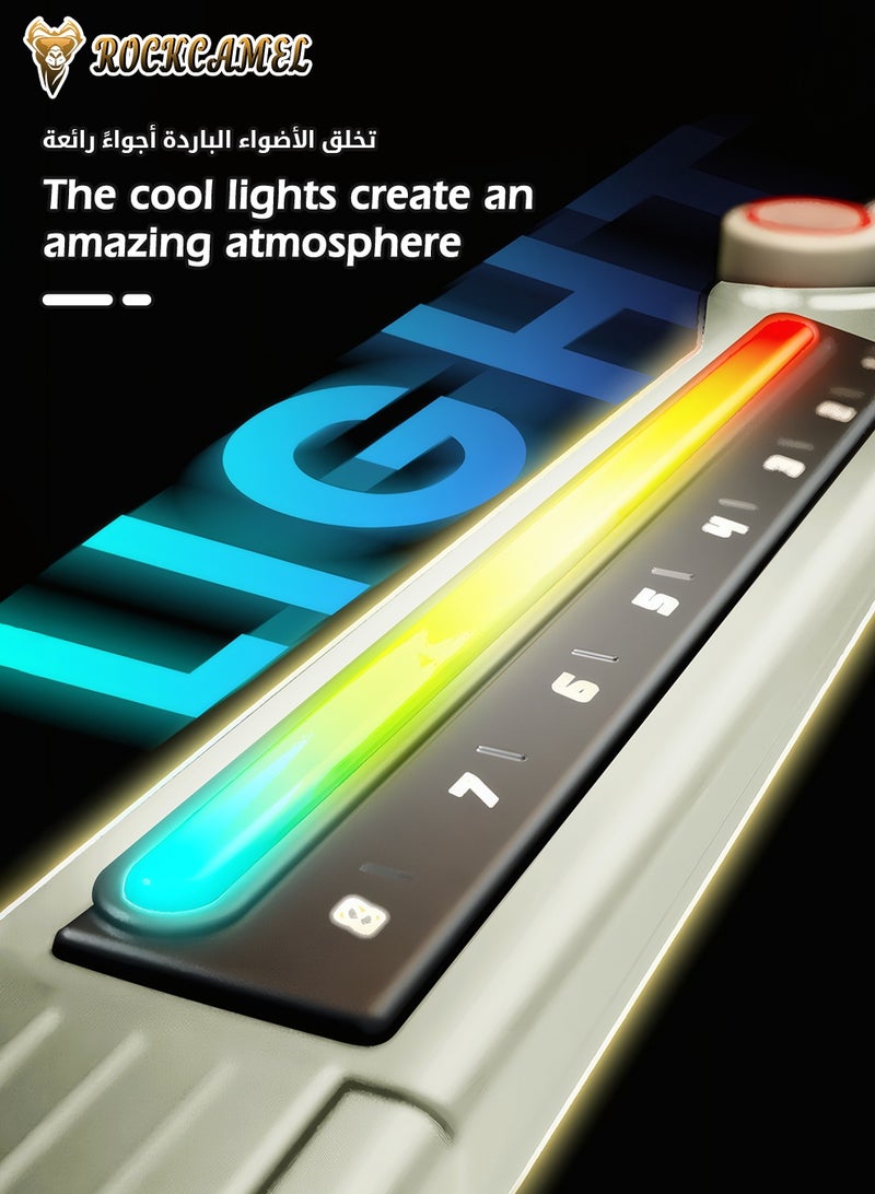 ROCKCAMEL Foldable Electric Guitar Music Toy for Kids, Multifunctional Musical Instrument with Colorful Streamlight Keyboard, Bluetooth Connection, DJ Mixing & 800mAh Rechargeable Battery, Cool Gift for Boys Girls (Grey) - Image 5